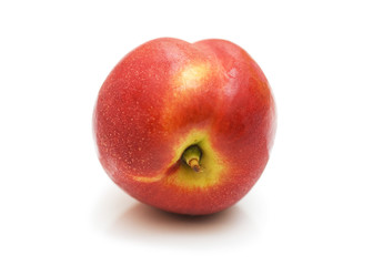 Red peach isolated on the white background
