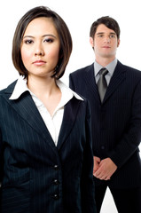 Business Woman infront of Businessman