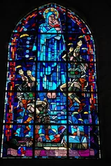 Foto auf Acrylglas Sainte Mère Eglise, vitraux © Gérard Véclin