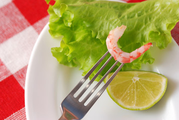 Shrimp with garnish