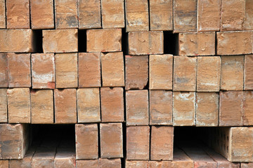 Stack of bricks, at a construction site