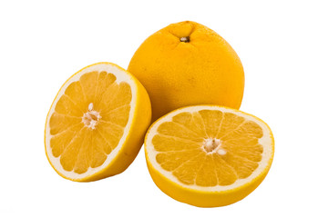 Ripe light grapefruit  on a white background