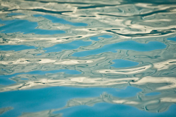 Water ripples with blue and gray