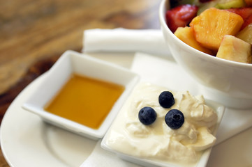 Blueberries and cream summer dessert