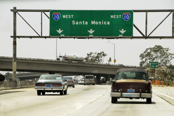 The I 10 Freeway to Santa Monica in Los Angeles