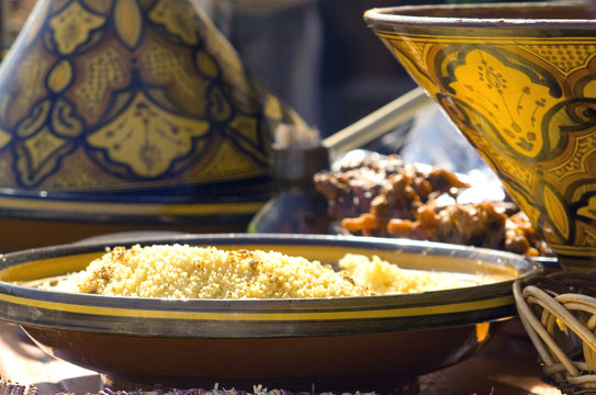 Golden light on traditional Cous-Cous