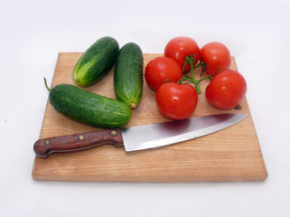 tomatoes and cucumbers on board