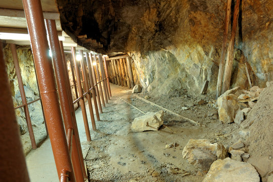 Industrial, mine underground interior