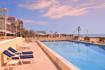 Swimming pool in the famous Italian tourist resort
