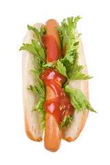 Hotdog with ketchup