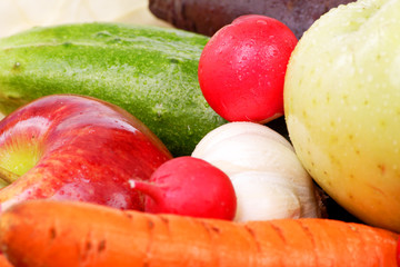 Fresh Vegetables, Fruits and other foodstuffs. 