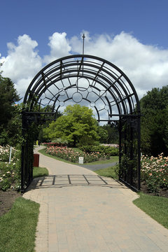Rose garden entrance in Montreal Botanical garden