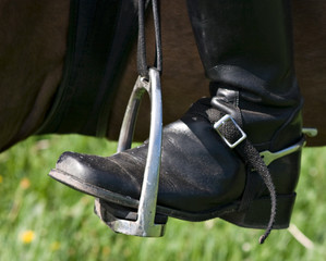 Boot, spur and stirrup