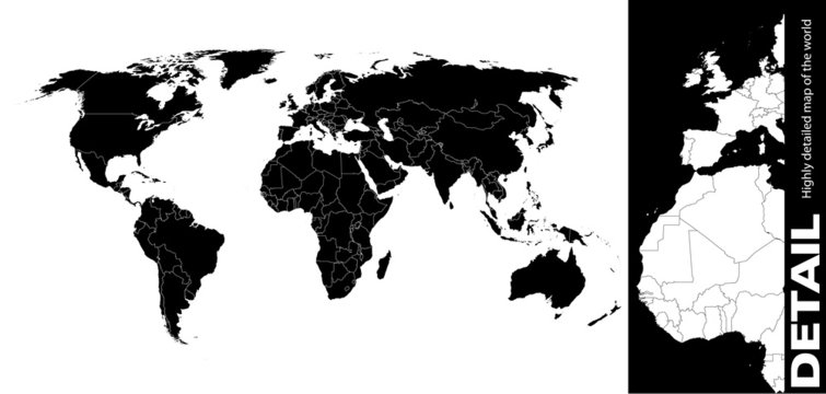  Highly detailed map of the world