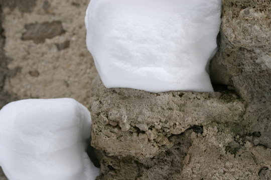 snow on stone 