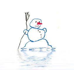 thawing snowman