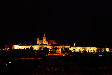 Prague castle in the night - residence of czech president