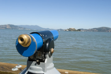 Alcatraz with telescope