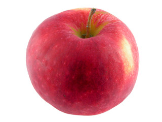 Red apple. It is isolated on a white background. A close up.