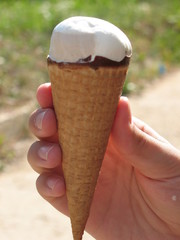Ice cream in hand