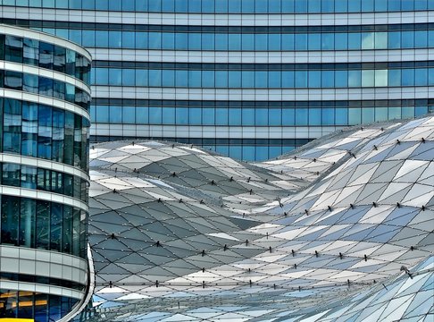 Fototapeta Glass building in Warsaw