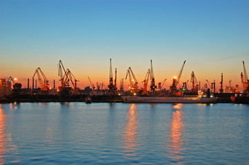 harbour scape with cranes