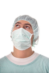 young male nurse, isolated on white background