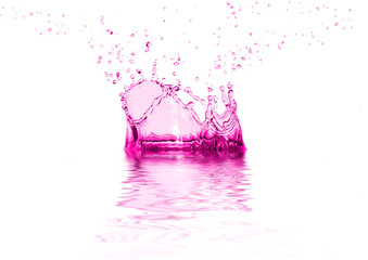 Frozen water drop. Water splash. Water sparks.