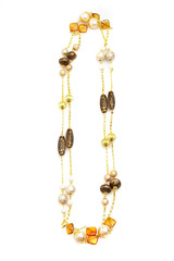 Necklace from a beads on a white background