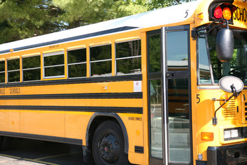 School bus side view with door