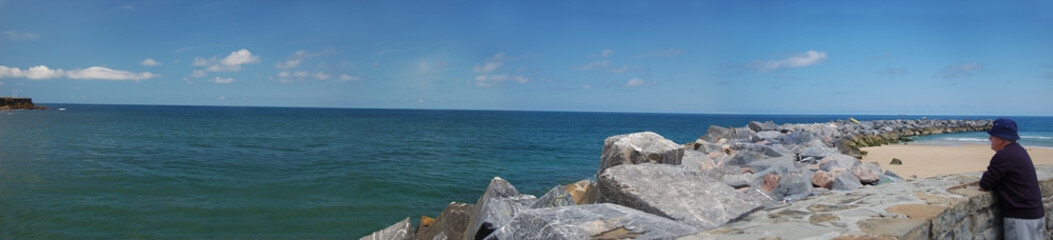Fototapeta na wymiar Panoramic view of the ocean from the marine stroll