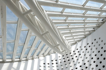 Architectural abstract - interior of a modern building .