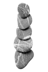 Fototapeta na wymiar Pile of pebbles isolated on white background