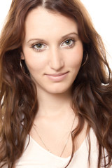 Naklejka premium portrait of young cheerful woman