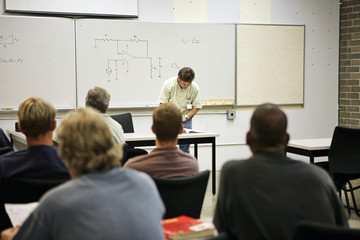 adult education class in electricity