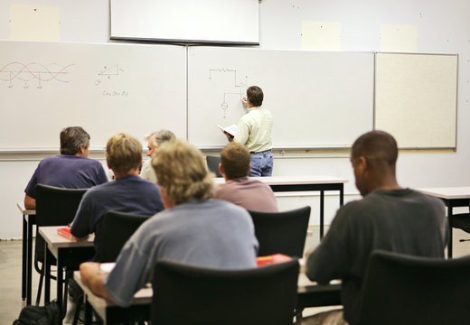 teacher in front of his class
