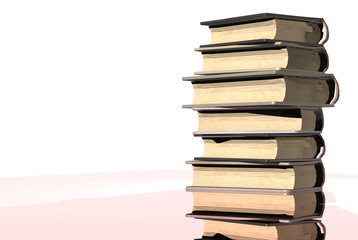 3D render of a stack of books