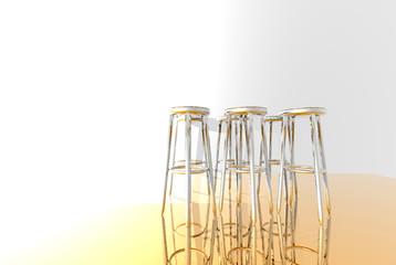 3D render of bar stools