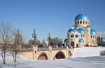 russian whitsunday temple in moscow city