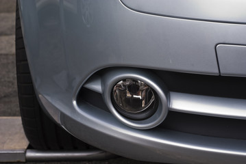 Close up of a car light of a luxury car