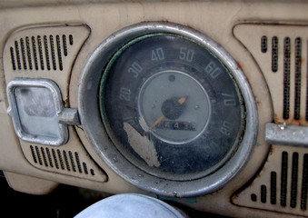  inside of old car