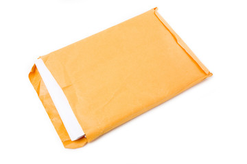 big envelope and document with white background