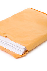 big envelope big envelope and document with white background