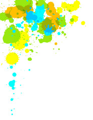 Illustration of paint splashes on white background.