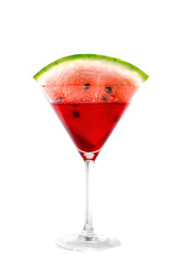 Cocktail with a water-melon. Isolation on white