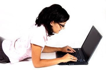 YOUNG WOMAN WITH LAPTOP