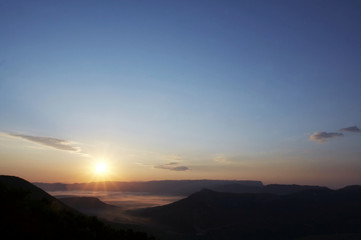 Fototapeta premium Sunset in the mountain