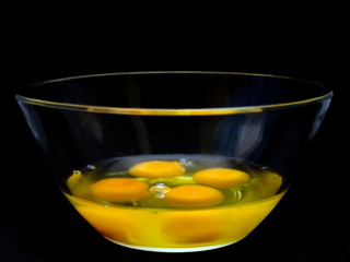 four eggs for  omelet preparation