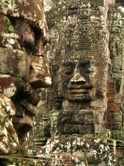 Fototapeta na wymiar kamień stoi w Bayan świątyni, Kambodża