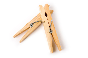 Clothespin with white background, close up shot